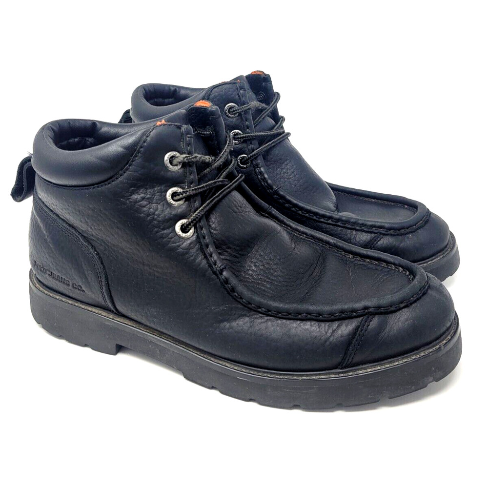 Polo Jeans Co Ralph Lauren Men’s Black Leather Moc Toe Ankle Ranger Boots 12D